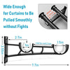 Black heavy duty double curtain rod brackets with a 7.7-inch span and 2.4-inch rod capacity