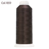 A spool of dark brown embroidery thread labeled Col.1859 with a white core.
