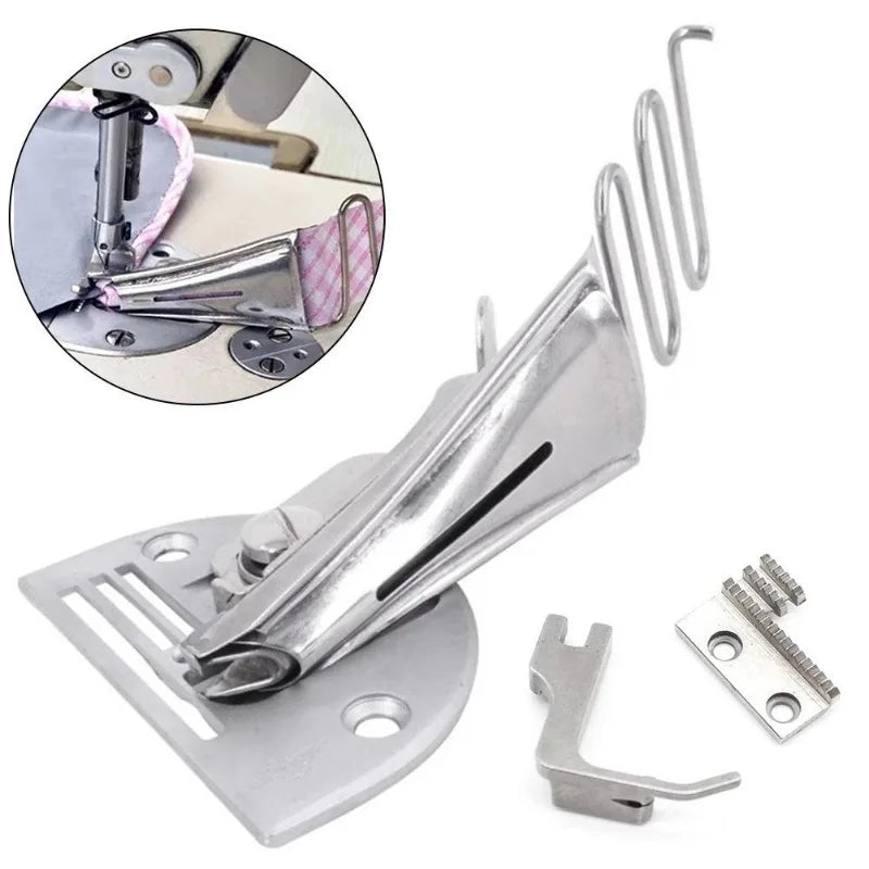 Silver adjustable curve edge bias binder tool for sewing machines