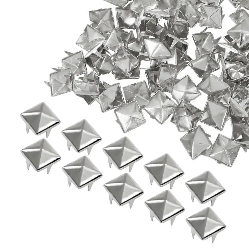 Square Pyramid Metal Studs for DIY Leathercraft and Punk Fashion