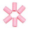 Six pink invisible sheet clips arranged in a star pattern on a white background