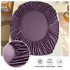 Purple cooling fitted sheet with elastic edges showing comfort, breathability, and washability features