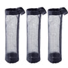 Three hanging mesh trash bags in black for kitchen and bathroom organization
