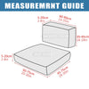 Diagram showing the dimensions for a seat cover and a backrest cover.