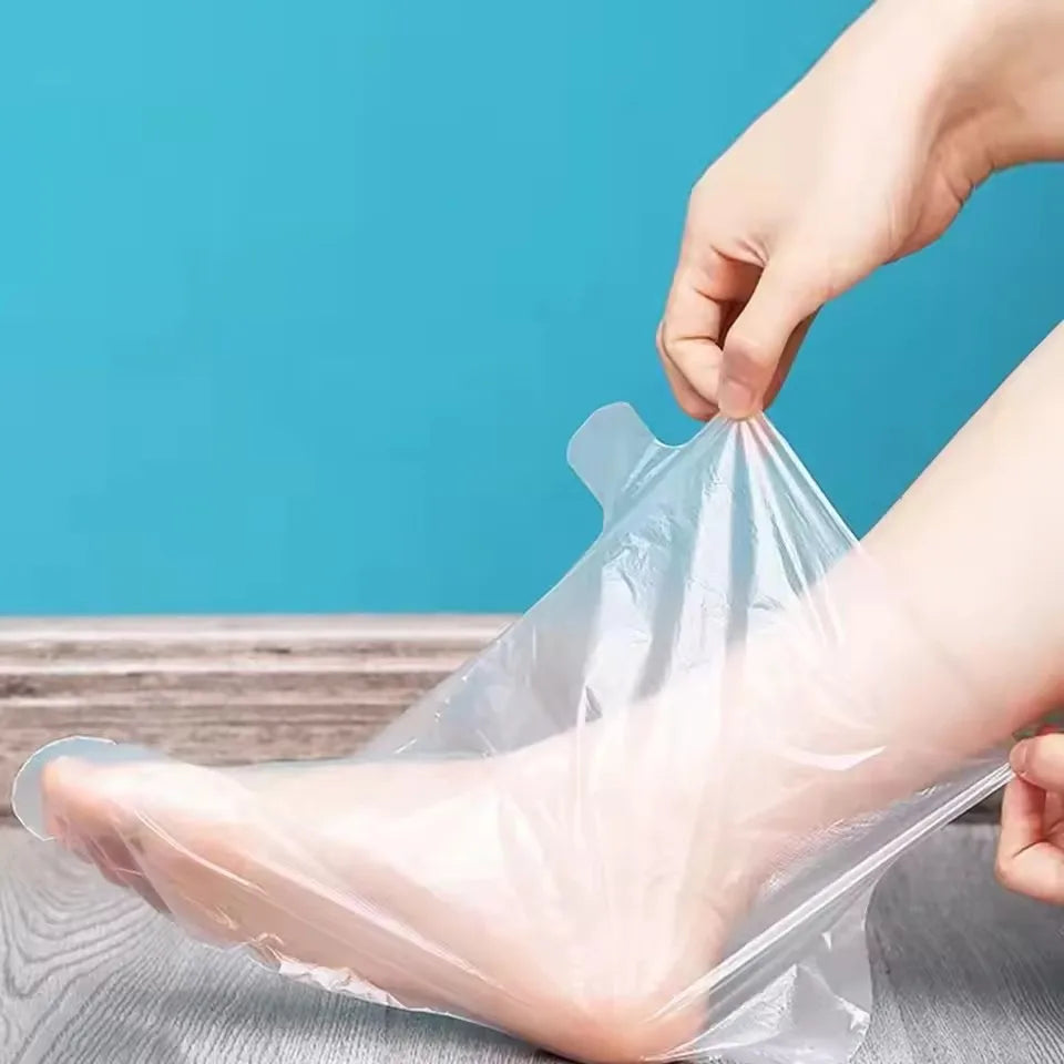 Disposable Transparent Foot Mask Covers for Pedicures & Spa Treatments