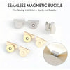 A set of metal seamless magnetic buckle closures in various sizes and finishes.