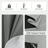 Image showing a soft texture touch and great sewing work on solid black blackout privacy curtains.