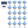 A set of 20 blue adjustable quilt and fabric clips.