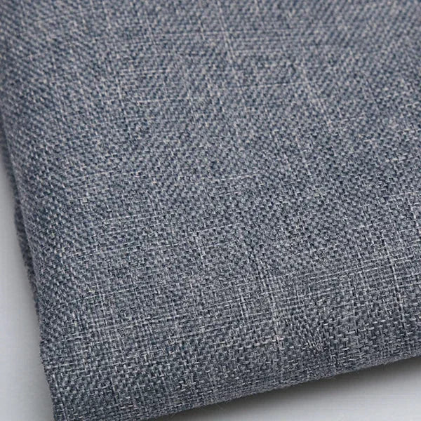 Close-up texture of coarse gray linen and cotton fabric for DIY projects