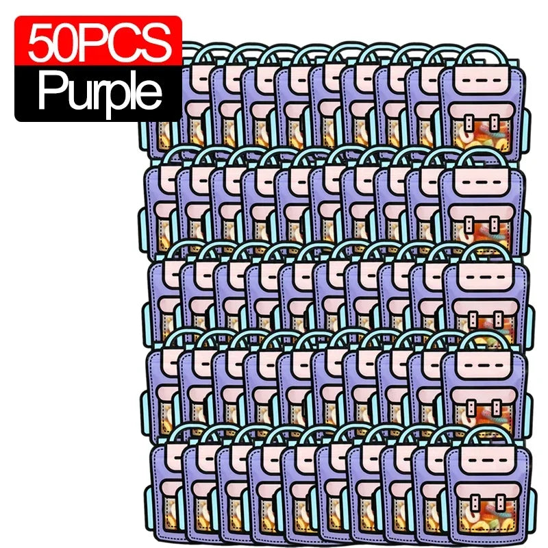 50 pieces of purple cute cartoon birthday and party goodie bags