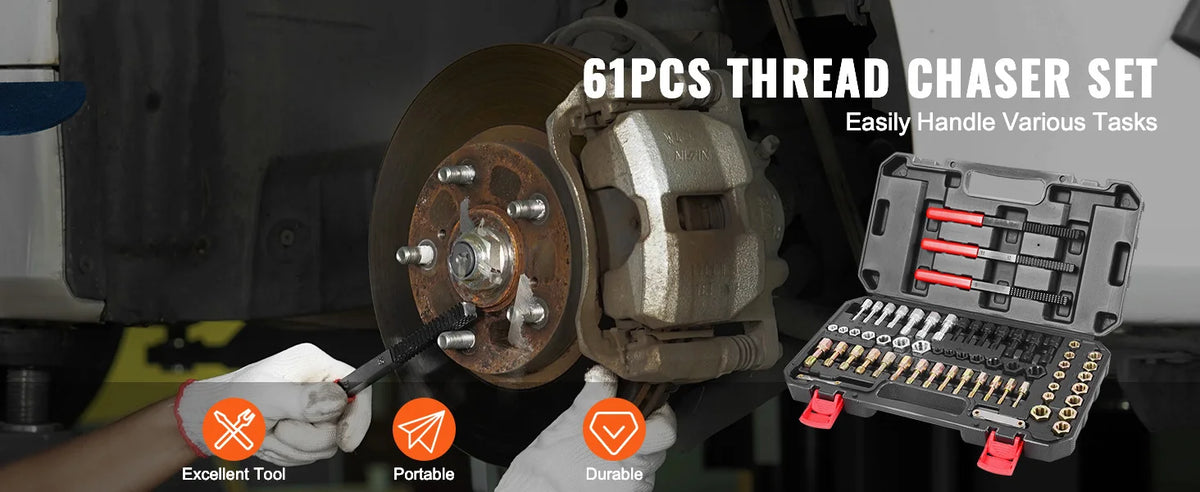 A set of 61 pieces thread chaser tools for easily handling various tasks on machinery.