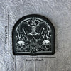Black tactical skull patch hook and loop badge with a welcome to hell design