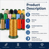 Roll of heavy-duty nylon sewing thread in various colors displayed on a white background.
