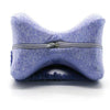 A lavender memory foam heart-shaped pillow with a zipper closure.