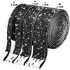 Roll of black ribbon covered in silver crystal rhinestones for DIY crafts
