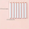 A row of white bamboo chalk pencils with 8.7cm length and 0.7cm diameter.