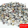A pile of assorted resin sewing buttons in various colors and sizes for crafting projects