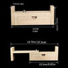 A light wood braiding frame with measurements shown, used for DIY bracelet making.