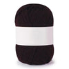 A ball of dark burgundy or maroon soft milk cotton knitting yarn.