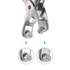 A close-up view of a metal eyelet punch kit with two components shown below.