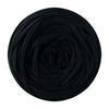 A spool of black soft t-shirt yarn for crochet