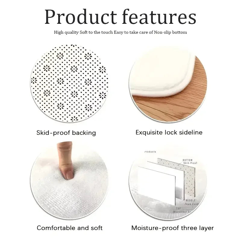 A set of non-slip mats and accessories for a Bohemian Turkish style area rug featuring skid-proof backing, exquisite lock sid