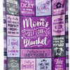 A purple and gray printable knit blanket featuring inspirational quotes about self-love and acceptance.