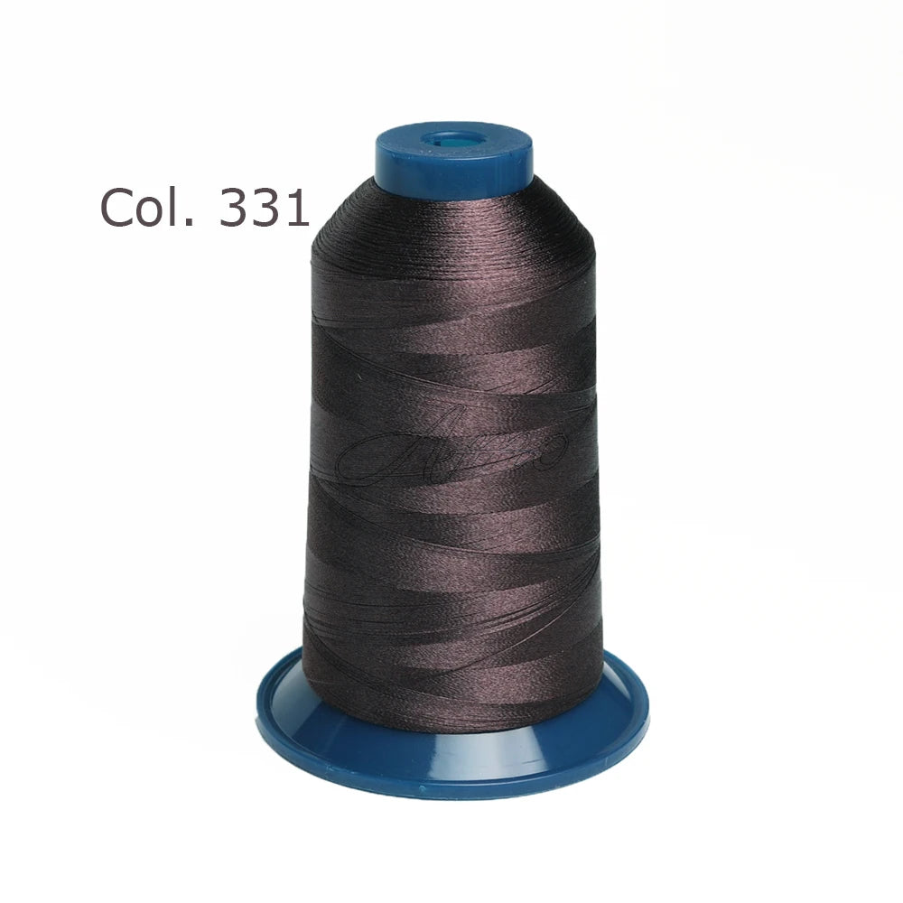 A spool of dark gray polyester embroidery thread labeled Col. 331.