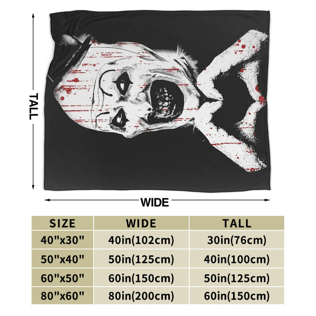 A black plush coral fleece throw blanket featuring a white graphic design on a dark background.