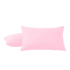A pink microfiber pillow cover is shown, part of a two-pack.