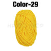 A ball of bright yellow Color-29 chenille yarn for crafting.