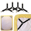 Black non-slip clips and holders for securing bed sheets
