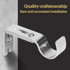 A silver adjustable iron curtain rod rack installed on a wall, demonstrating quality craftsmanship.