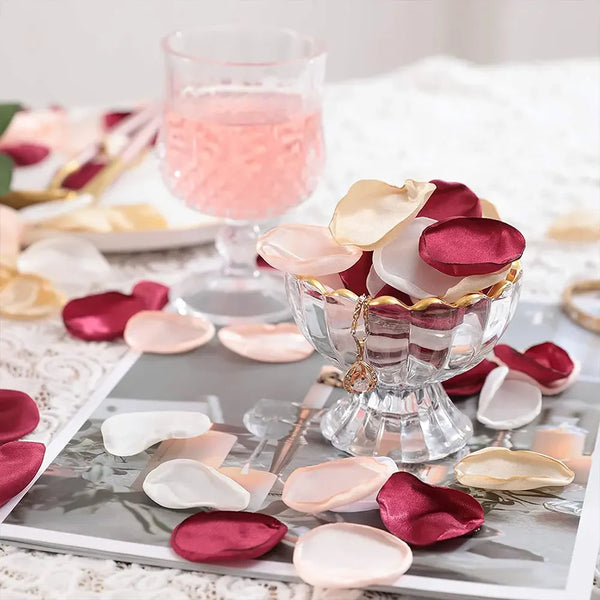 Silk Rose Petals for Weddings & Events (Pack of 100)