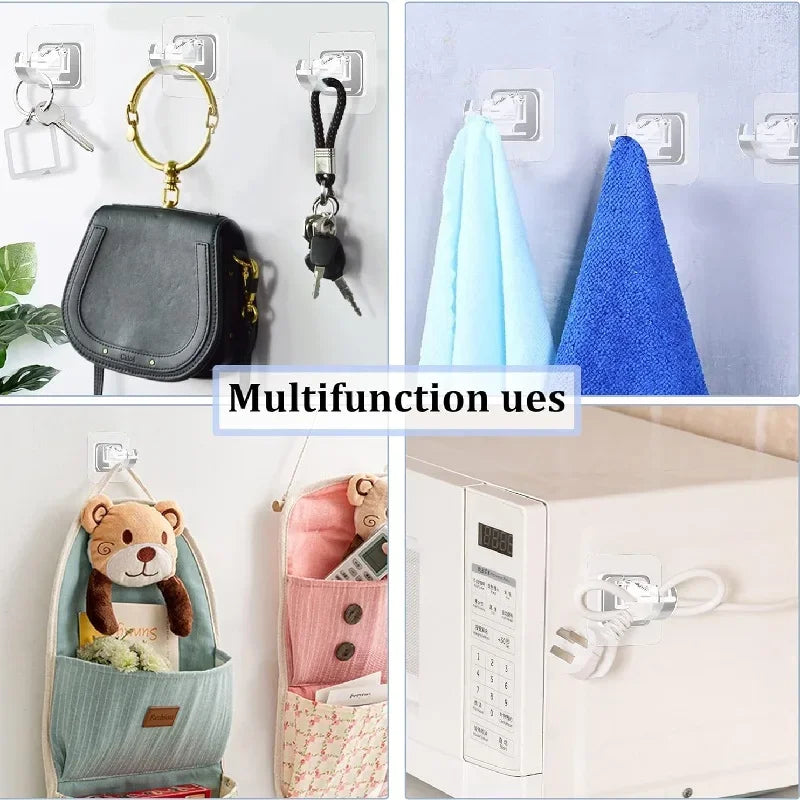 Various multifunction uses of non-drill curtain rod brackets for walls, including hanging items and mounting fabric.