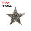 One 12cm glitter rhinestone star iron-on patch for clothing