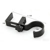 Black adjustable aluminum alloy desk hook with dual clips for organizing bags and keys