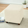 A beige folding tatami seat cover rectangular cushion placed on a light carpet.