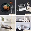 Reusable EVA drawer liners for kitchen and fridge shown as table mats, desk mats, and shelf liners.