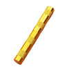 A golden leather sewing awl with textured grip for stitching.