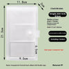 A transparent frosted insert album with a buckle type, made of PP, showing its dimensions and features.