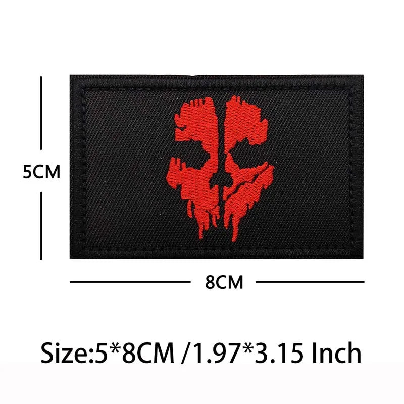 Blackbeard skull pirate flag embroidered patch with hook and loop backing