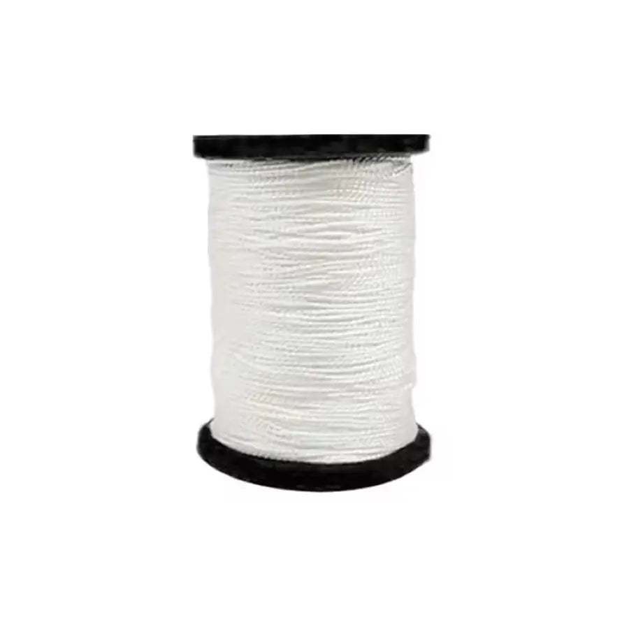 A spool of white waxed thread with a black core for professional leather sewing kits