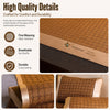 Close-up view of a woven natural bamboo mat used for mosquito repellent and comfort.