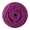 A ball of purple soft t-shirt yarn used for crochet
