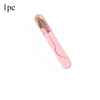 A single pair of pink stainless steel sewing and embroidery scissors.