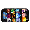 A black pouch featuring various colorful cartoon fruit and animal designs for a school backpack set.