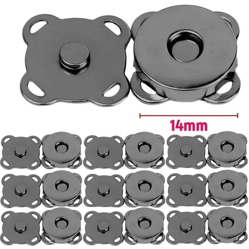 Silver magnetic snap fasteners for bags, purses, and craft projects