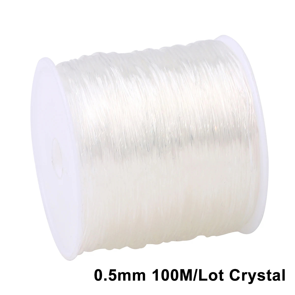 A spool of 0.5mm 100M lot crystal wire used for jewelry making.
