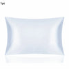 A white silky satin pillowcase shown flat.